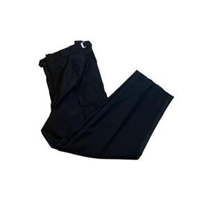 MENS YVES SAINT LAURENT VINTAGE Wool Black Pleated Side Piping Dress Pant 40